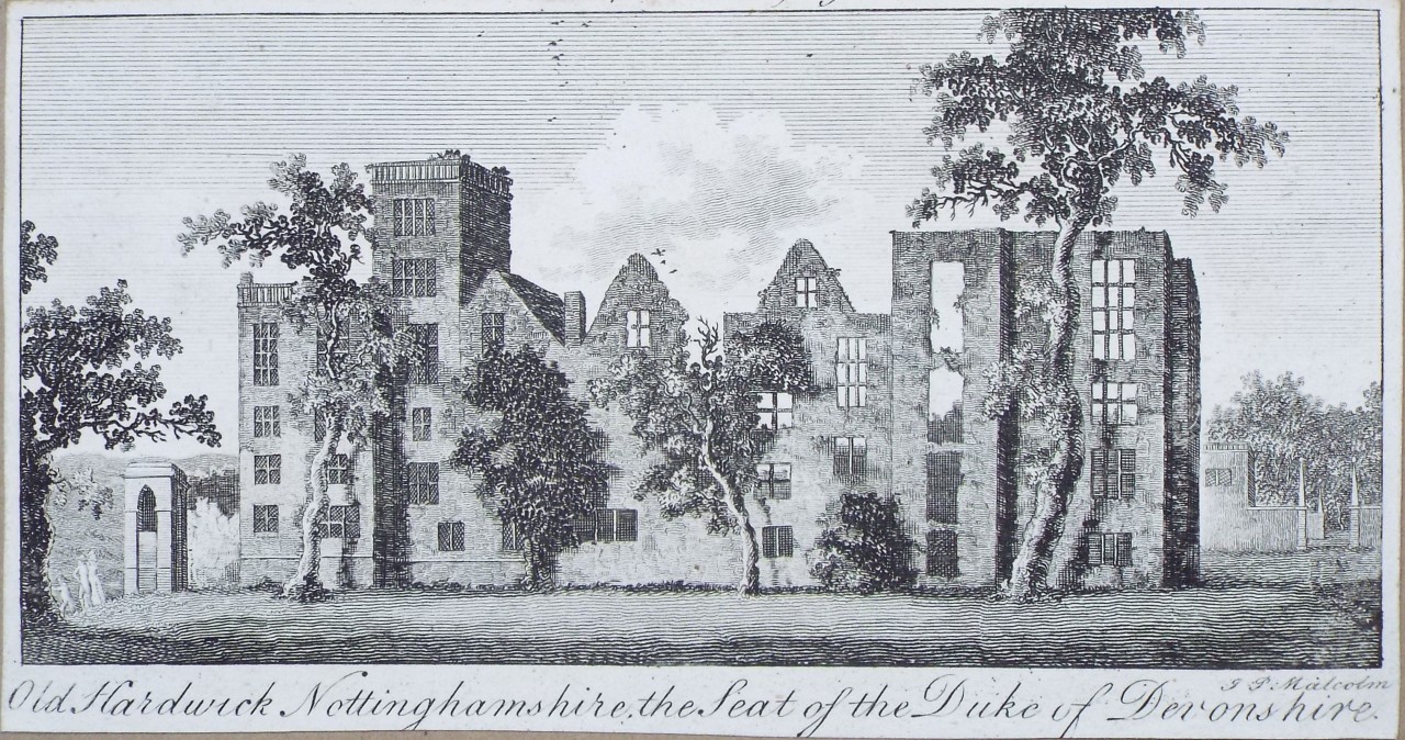 Print - Old Hardwick Nottinghamshire, the Seat of the Duke of Devonshire. - Malcolm