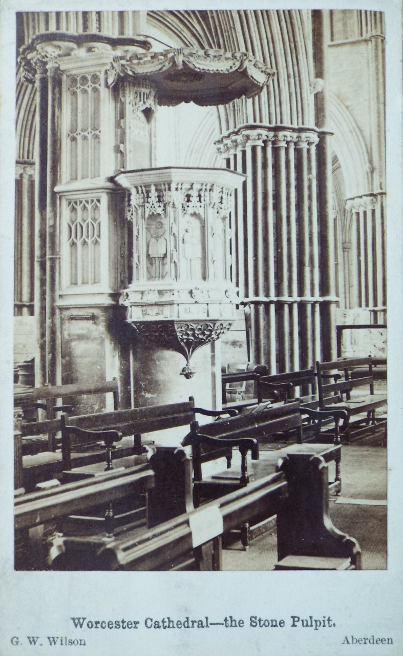 Photograph - Worcester Cathedral - the Stone Pulpit.