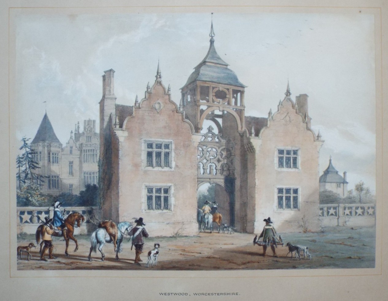 Lithograph - Westwood, Worcestershire. - Nash