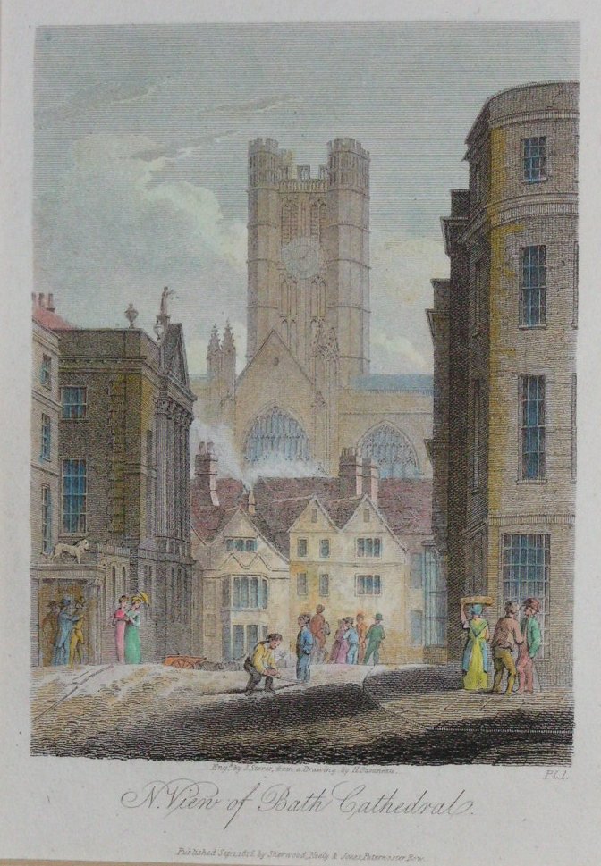 Print - N. View of Bath Cathedral. - 