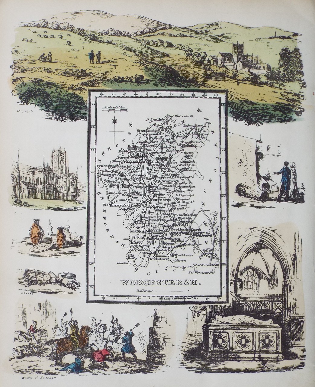 Map of Worcestershire