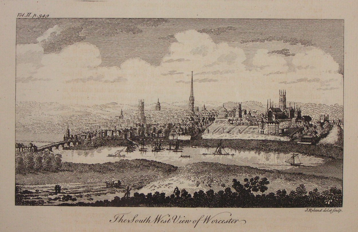 Print - The South West View of Worcester - Ryland