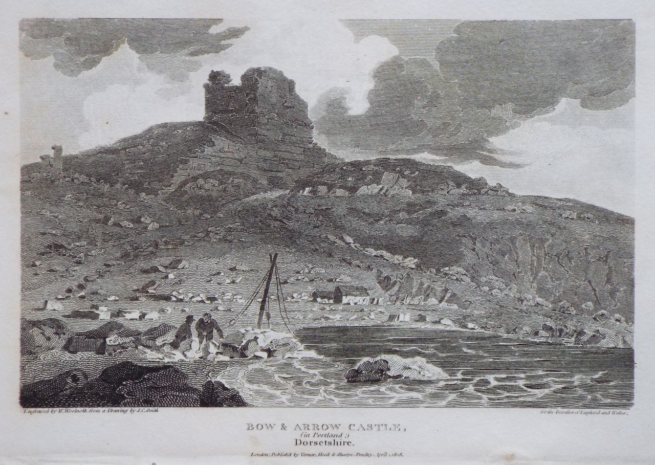 Print - Bow & Arrow Castle, (in Portland;) Dorsetshire. - Woolnoth