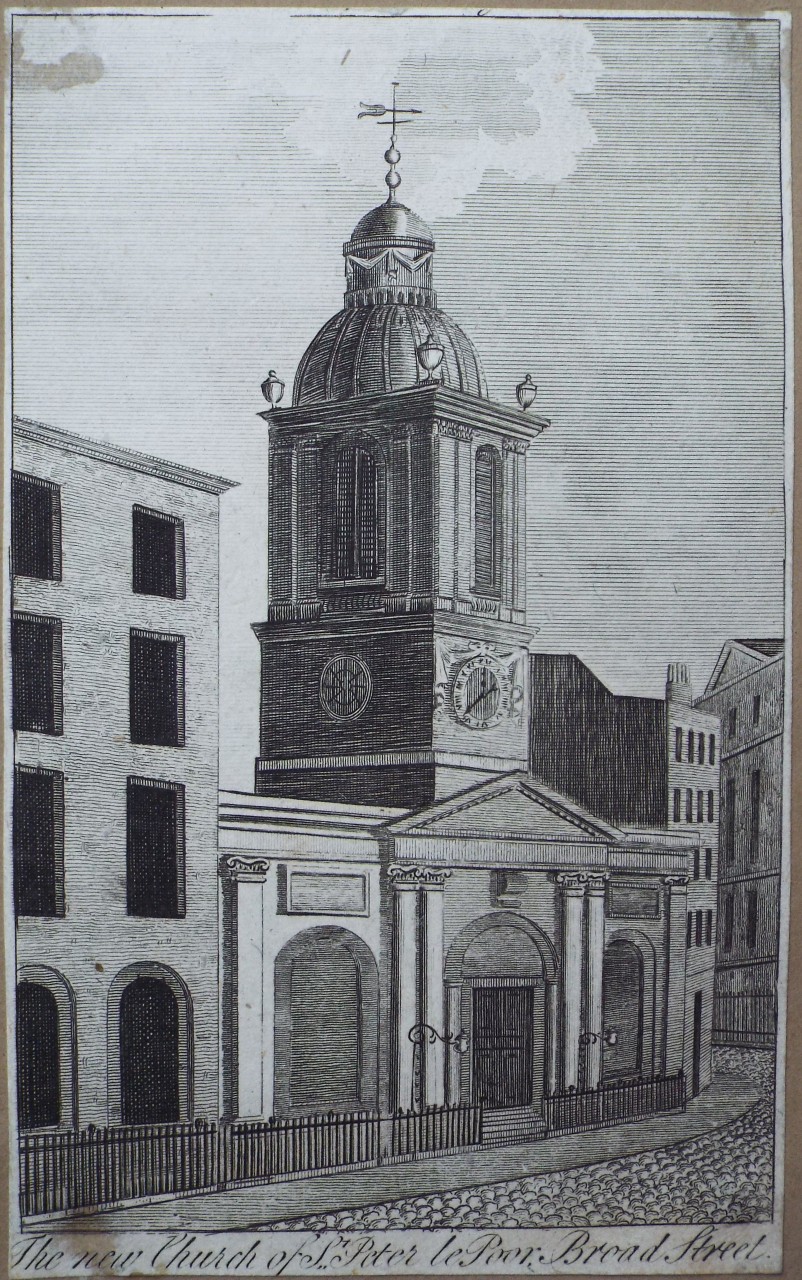 Print - The new Church of St. Peter le Poor, Broad Street.