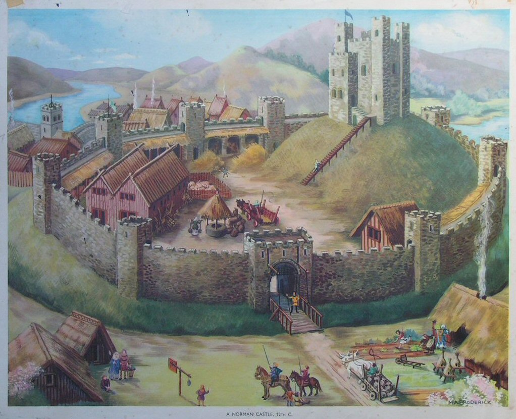 Lithograph - 09 A Norman Castle, 12th C.