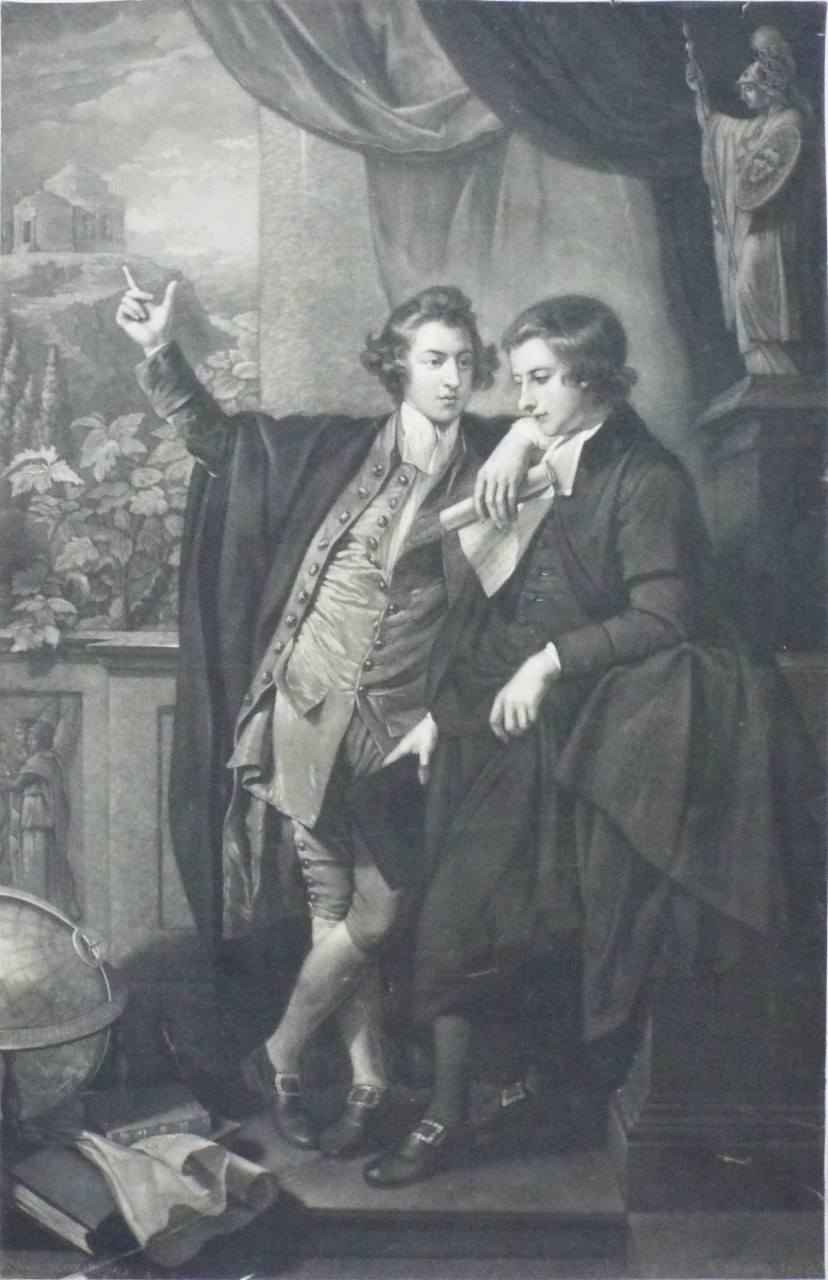 Mezzotint - Mr Robert Drummond & Mr Thomas Drummond, Sons of Robert Archbishop of York. - Green