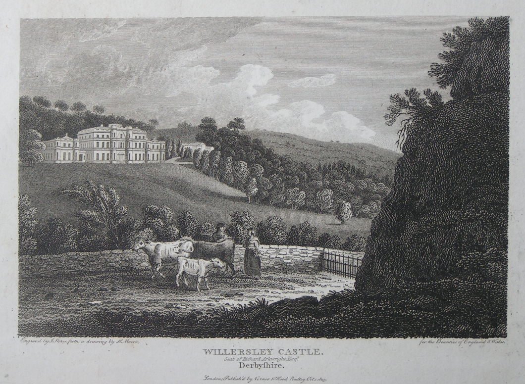 Print - Willersley Castle Seat of Richard Arkwright Esqr, Derbyshire. - Storer