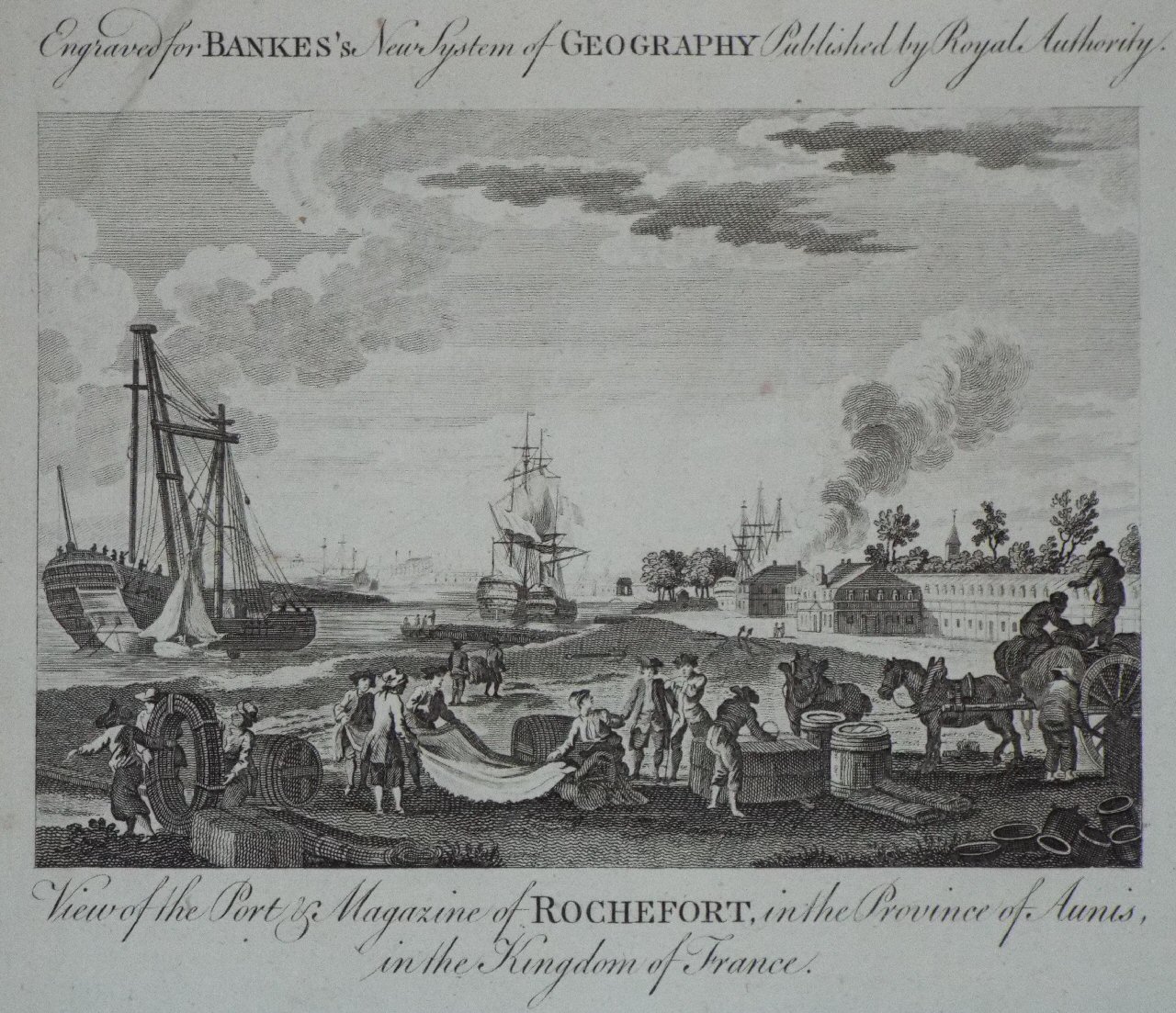 Print - View of the Port & Magazine of Rochefort, in the Province of Aunis, in the Kingdom of France.