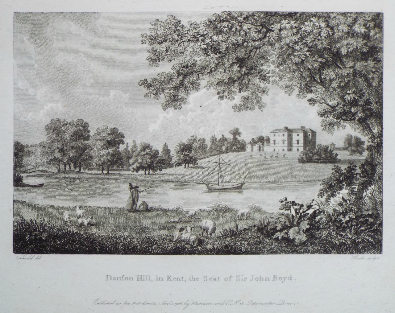 Print - Danson Hill, in Kent, the Seat of Sir John Boyd. - 