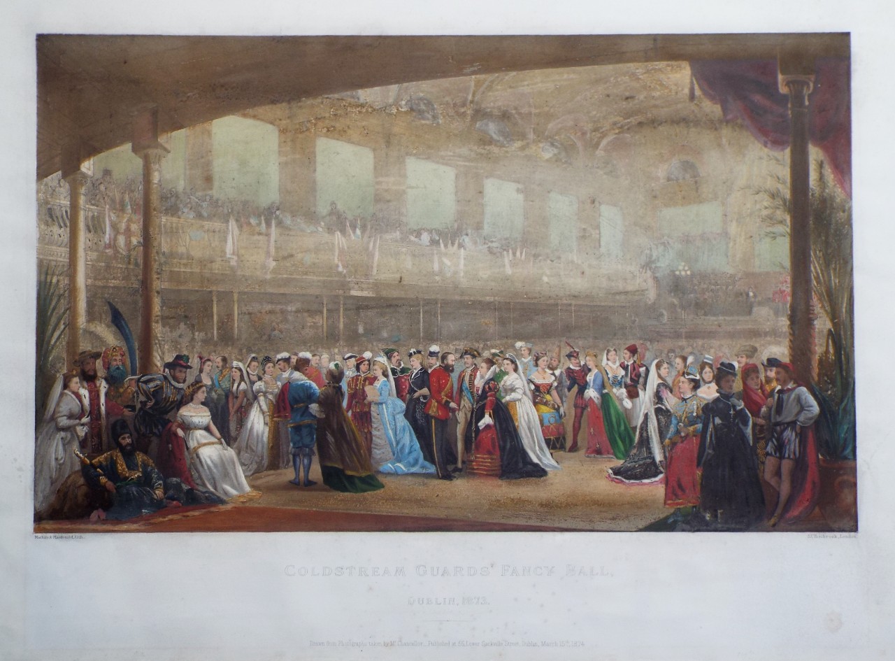 Lithograph - Coldstream Guards Fancy Ball, Dublin, 1873