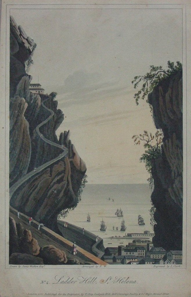 Aquatint - No.4. Ladder Hill, St Helena - Clark