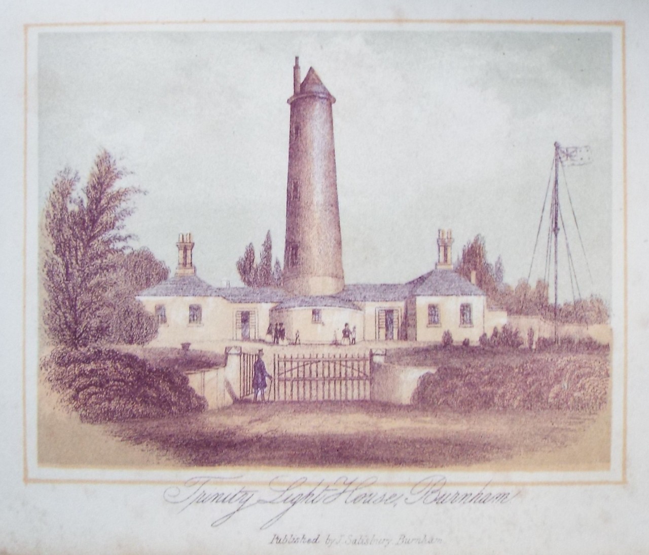 Lithograph - Trinity Light House, Burnham.