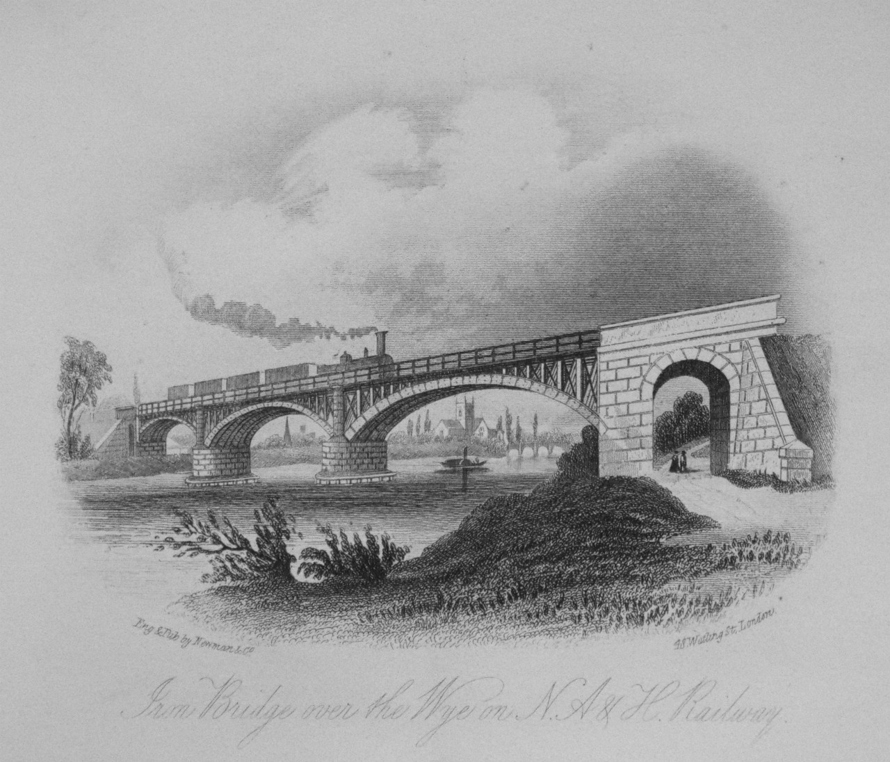 Steel Vignette - Iron Bridge over the Wye on N. A & H. Railway. - Newman