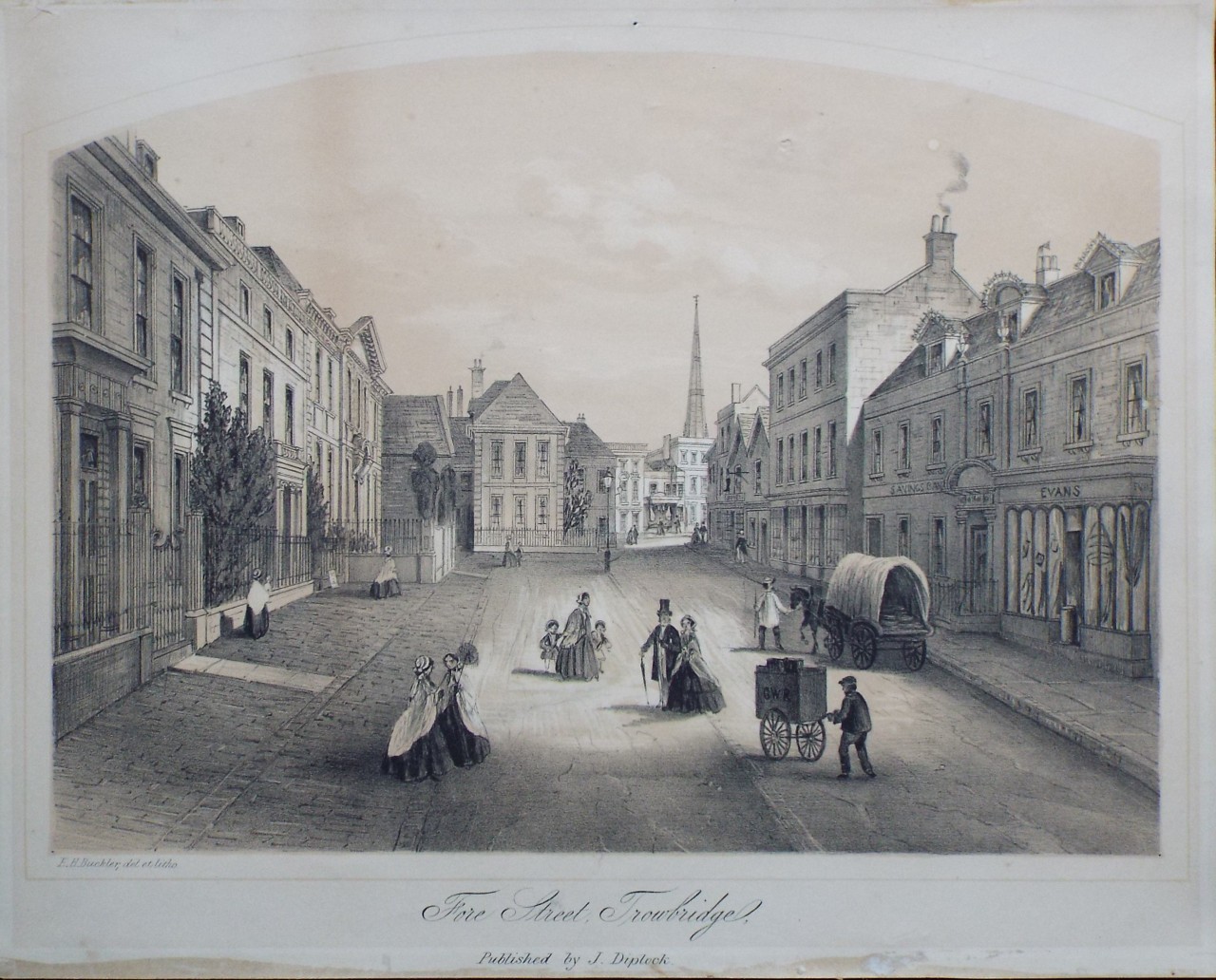 Lithograph - Fore Street Trowbridge - Buckler