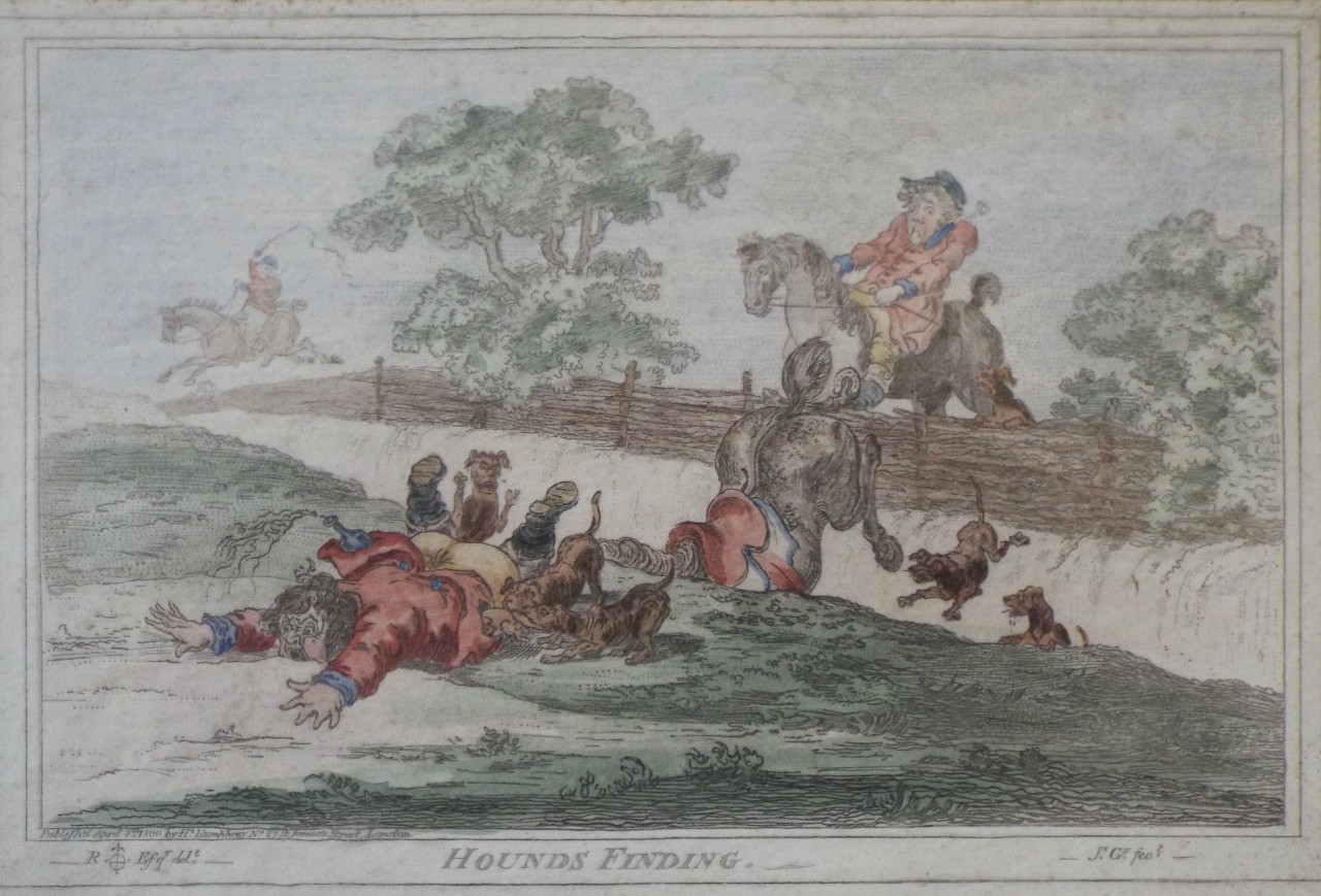 Etching - Hounds Finding. - Gillray