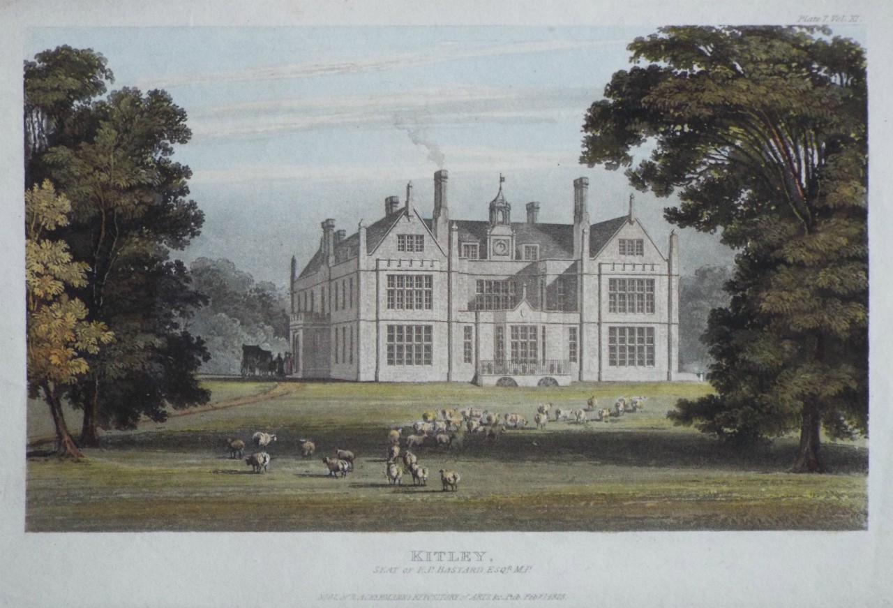 Aquatint - Kitley, Seat of E.P.Bastard Esqr. M.P.