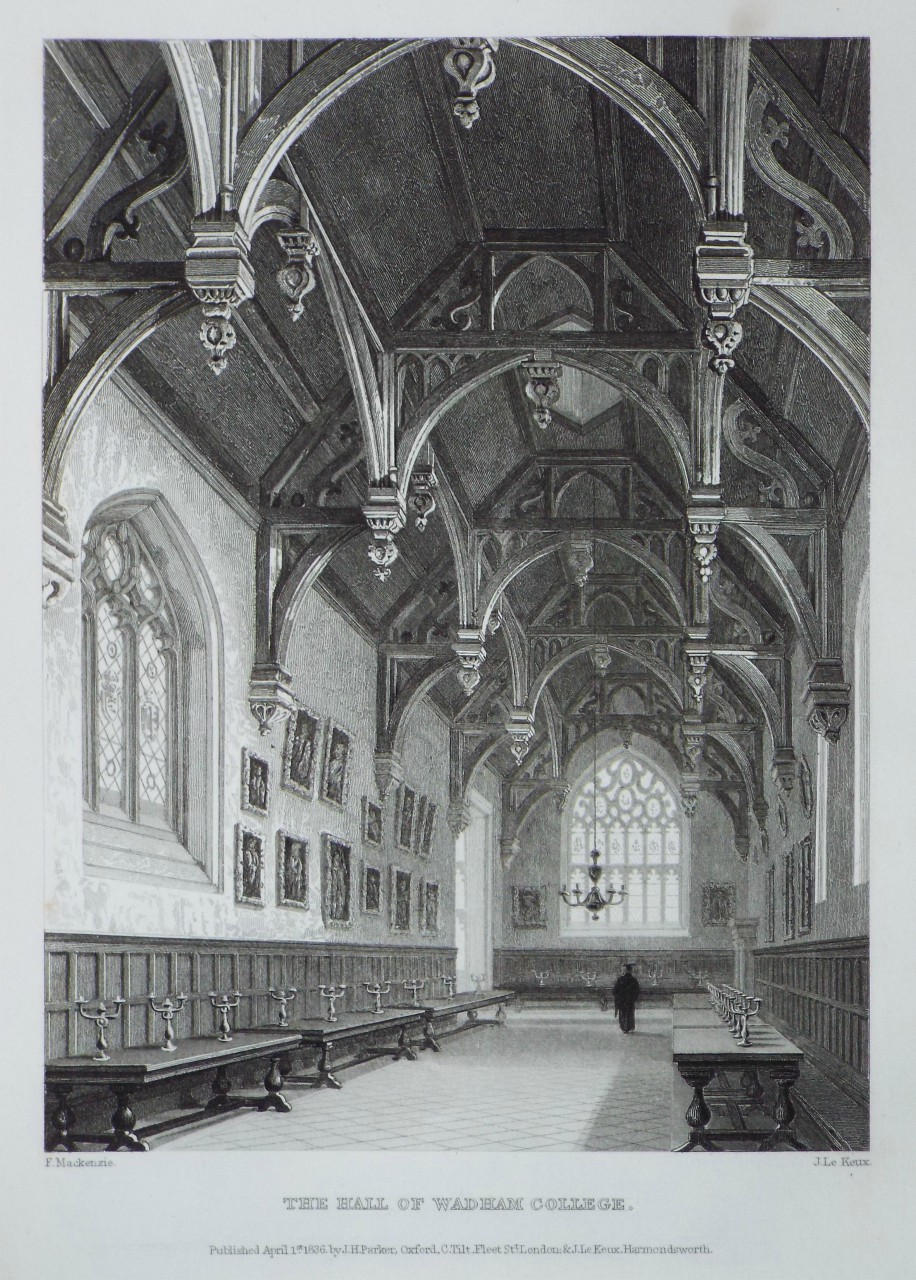 Print - The Hall of Wadham College. - Le