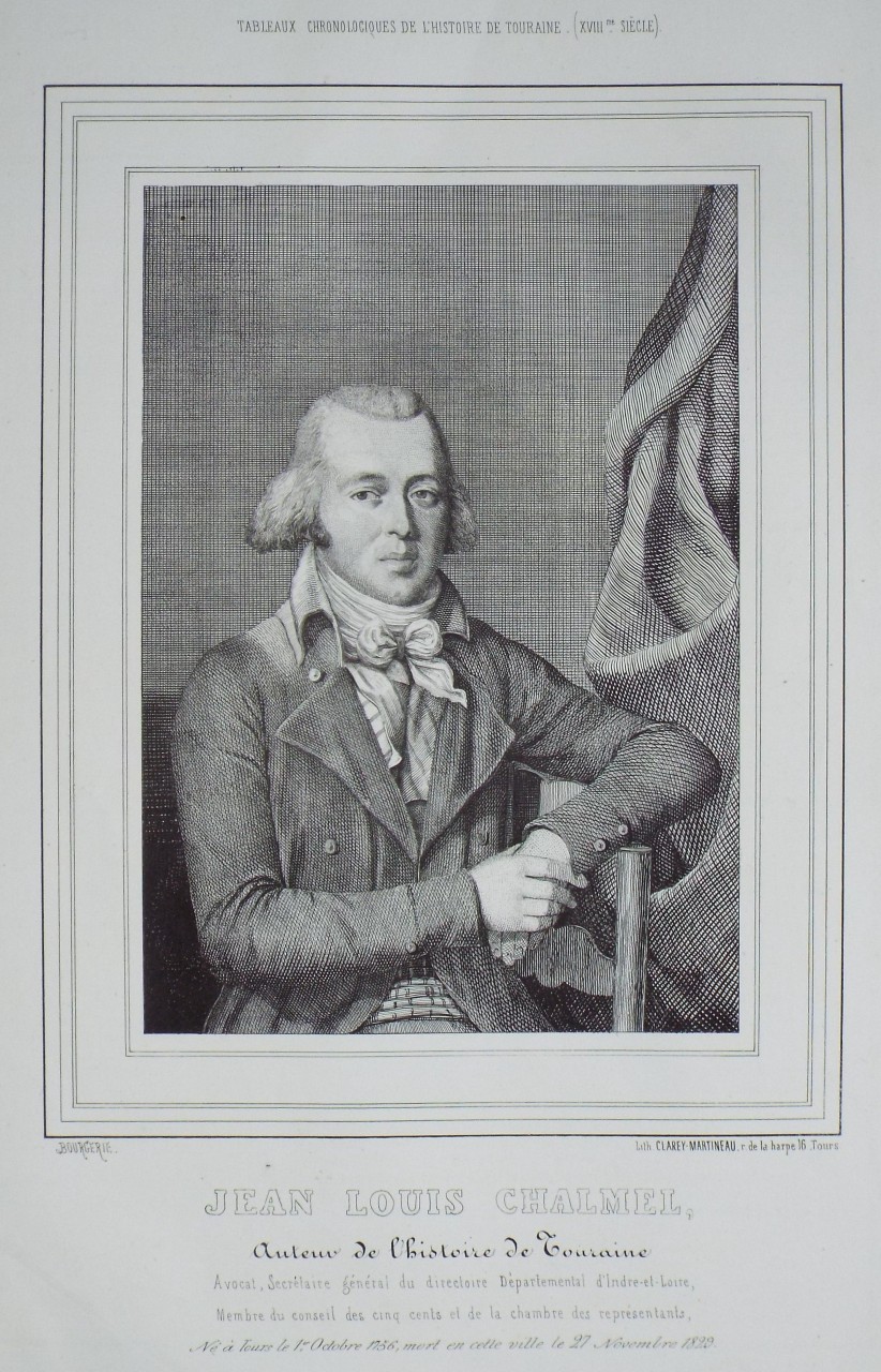Lithograph - Jean Louis Chalmel, Auteur de l'Histoire de Touraine