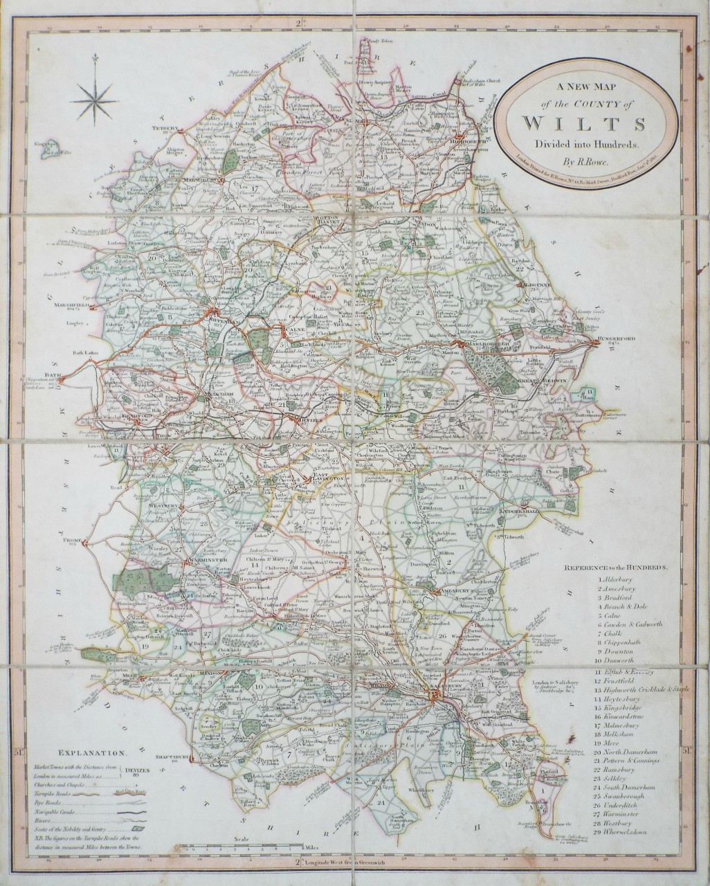 Map of Wiltshire - Rowe