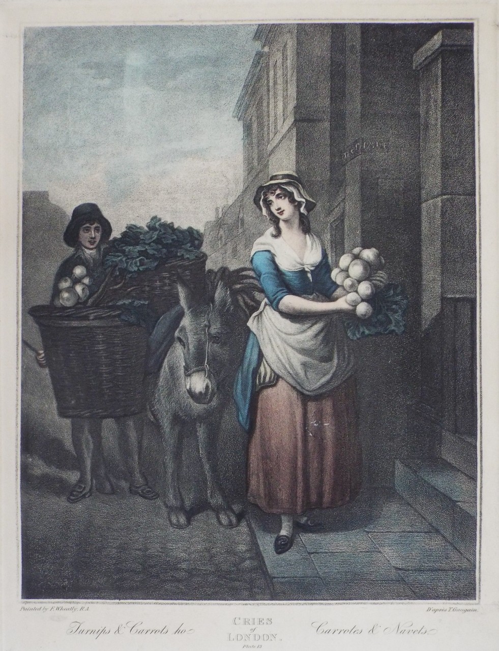 Lithograph - Cries of London Plate 13: Turnips & Carrots ho.
Carrotes & Navets. - Gaugain