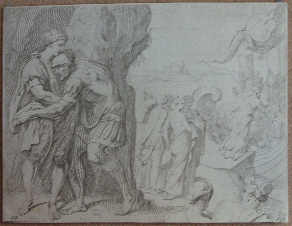 Etching - (Odyssey 29: Odysseus bids farewell to Alcinoos)