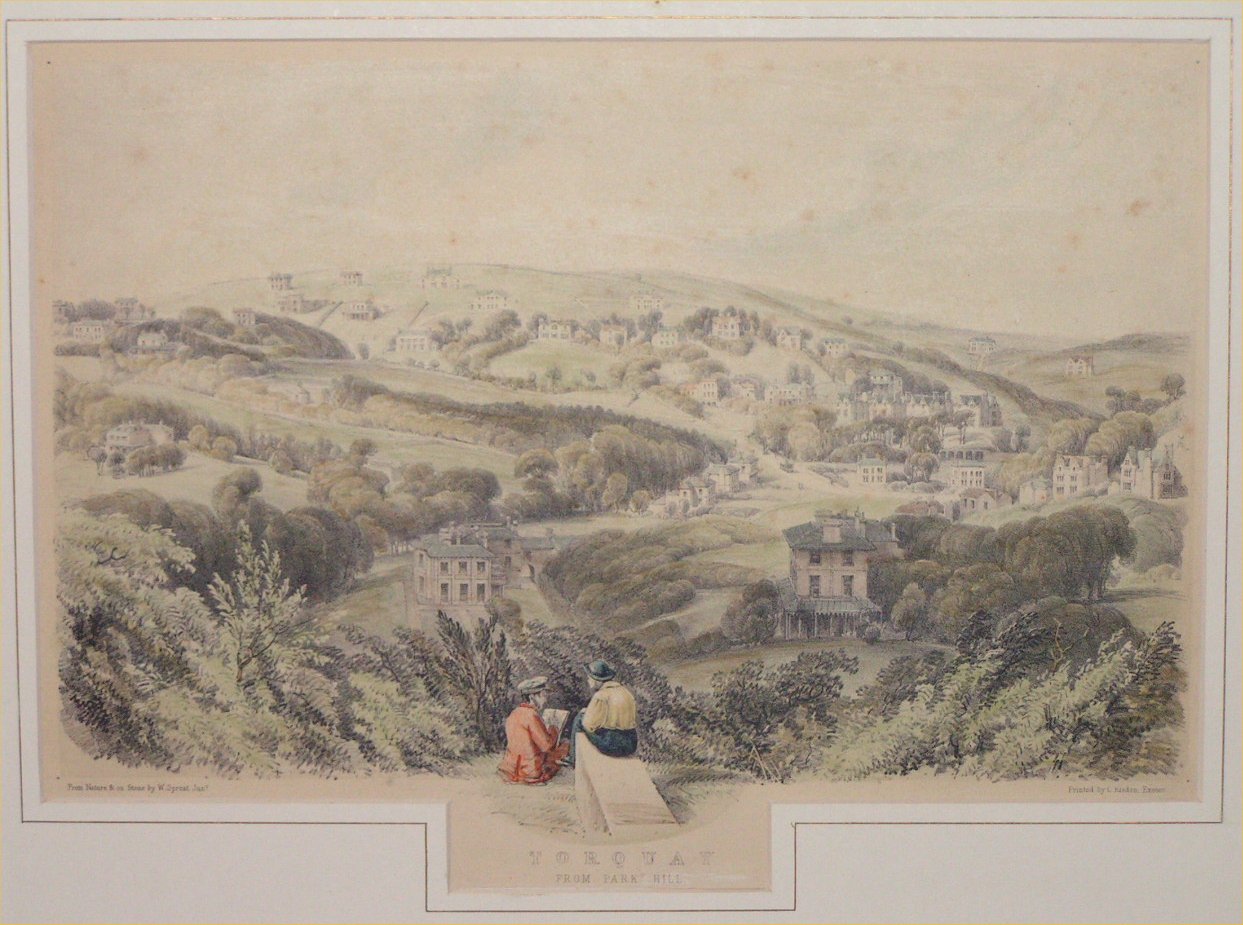 Lithograph - Torquay from Park Hill - Spreat