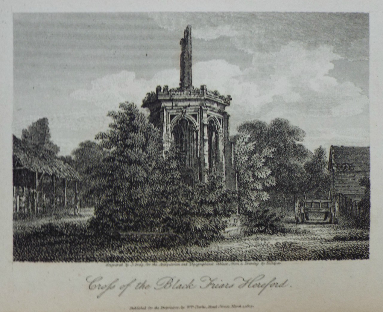 Print - Cross of the Black Friars Hereford. - Greig