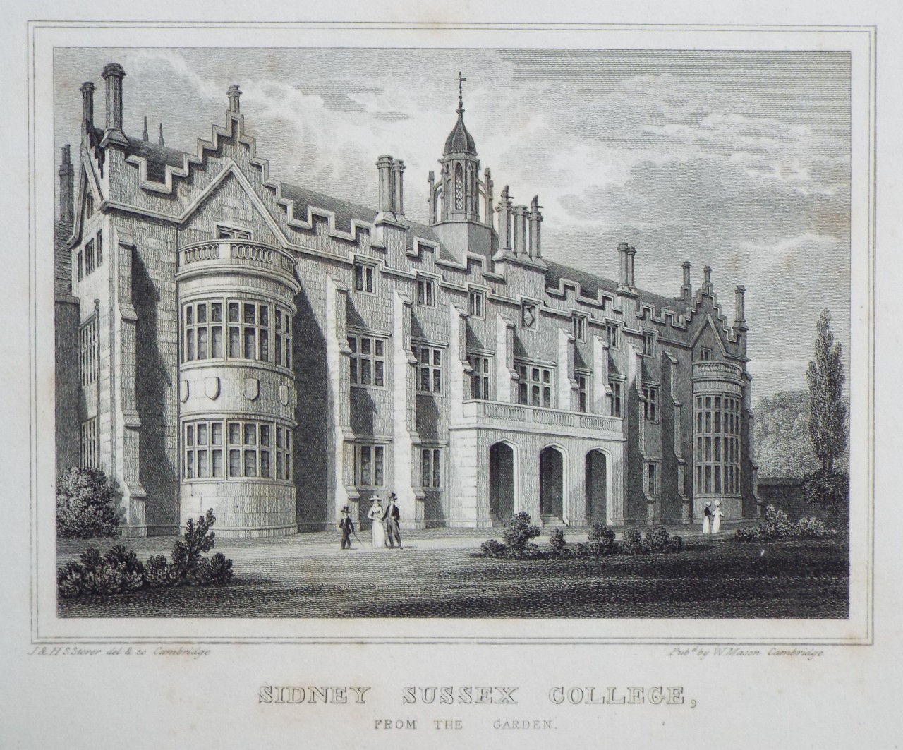 Print - Sidney Sussex College, from the Garden. - Storer