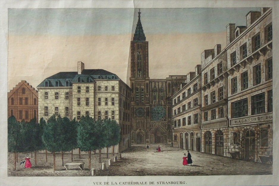 Print - Vue de la Cathedrale de Strasbourg.