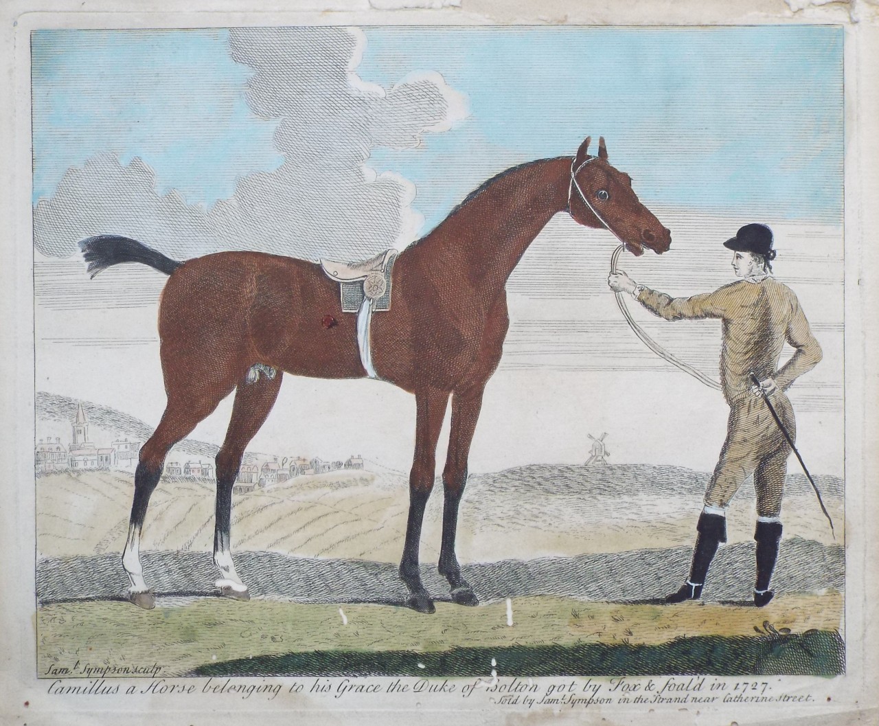 Print - Camillus a horse belonging to His Grace the Duke of Bolton got by Fox & Fol'd in 1727  - Sympson