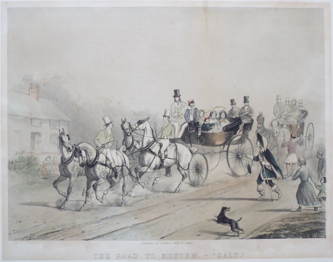 Lithograph - The Road to Montem. - 