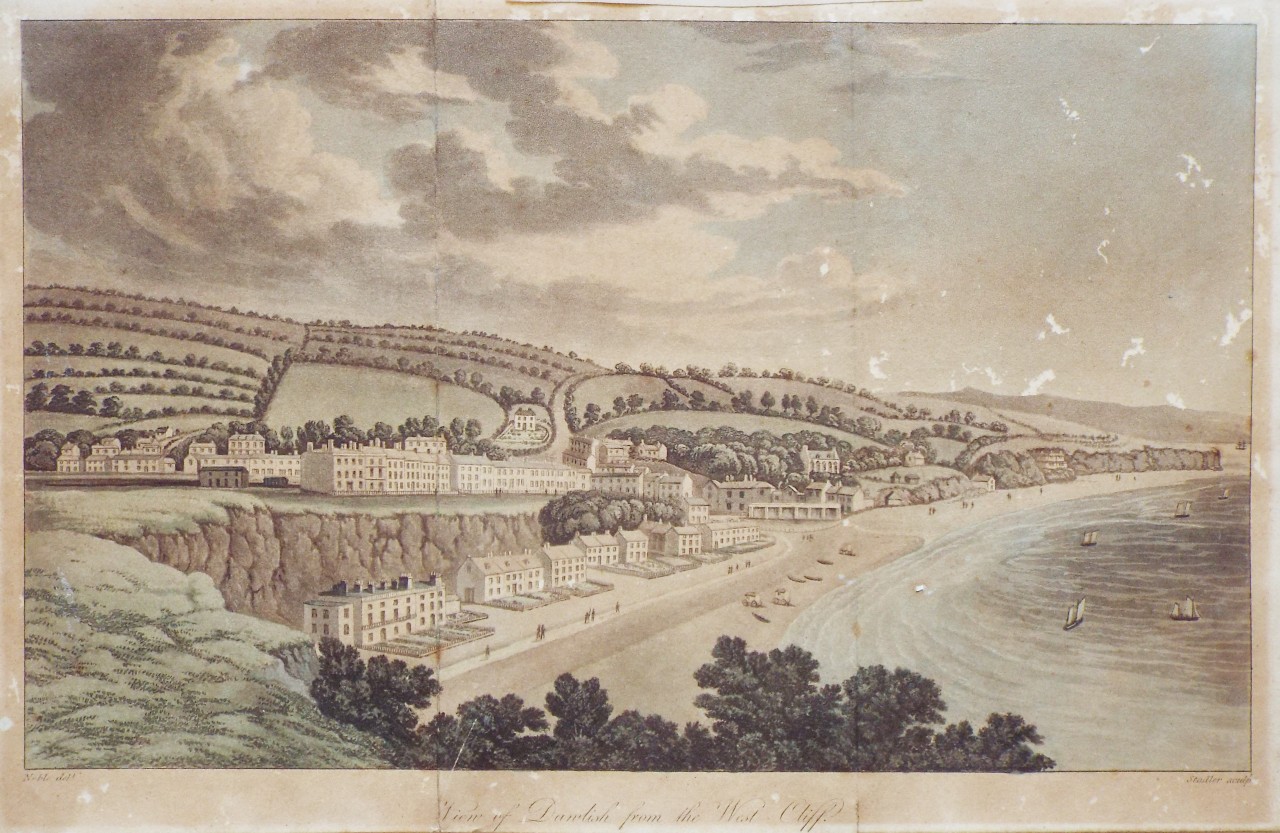 Aquatint - Wiew of Dawlish from the West Cliff. - Stadler