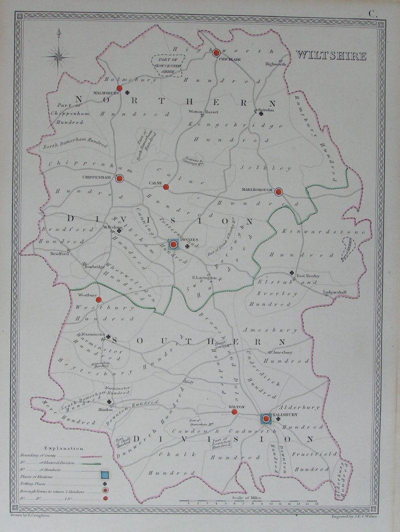 Map of Wiltshire - Creighton-Walker