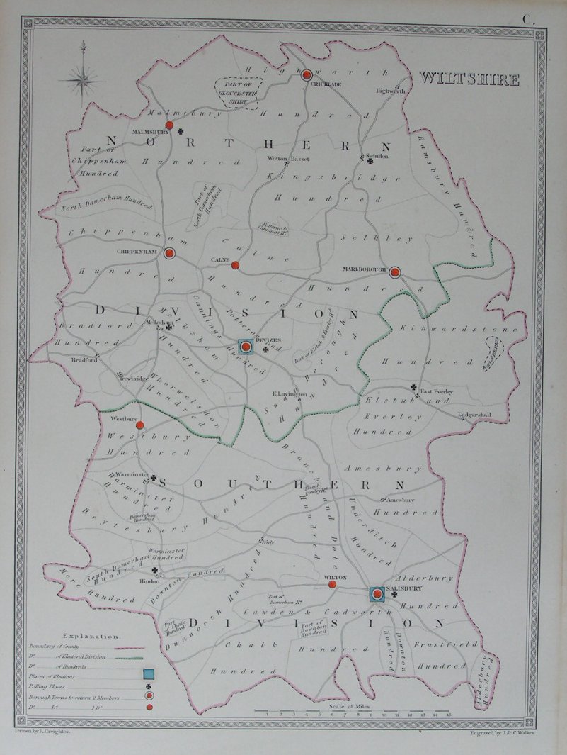 Map of Wiltshire - Creighton-Walker