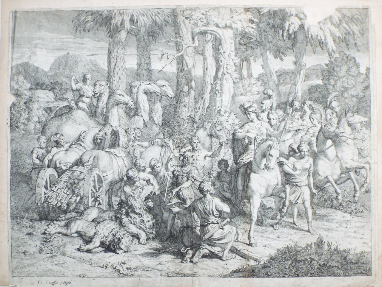 Etching - Semiramis on the Lion Hunt