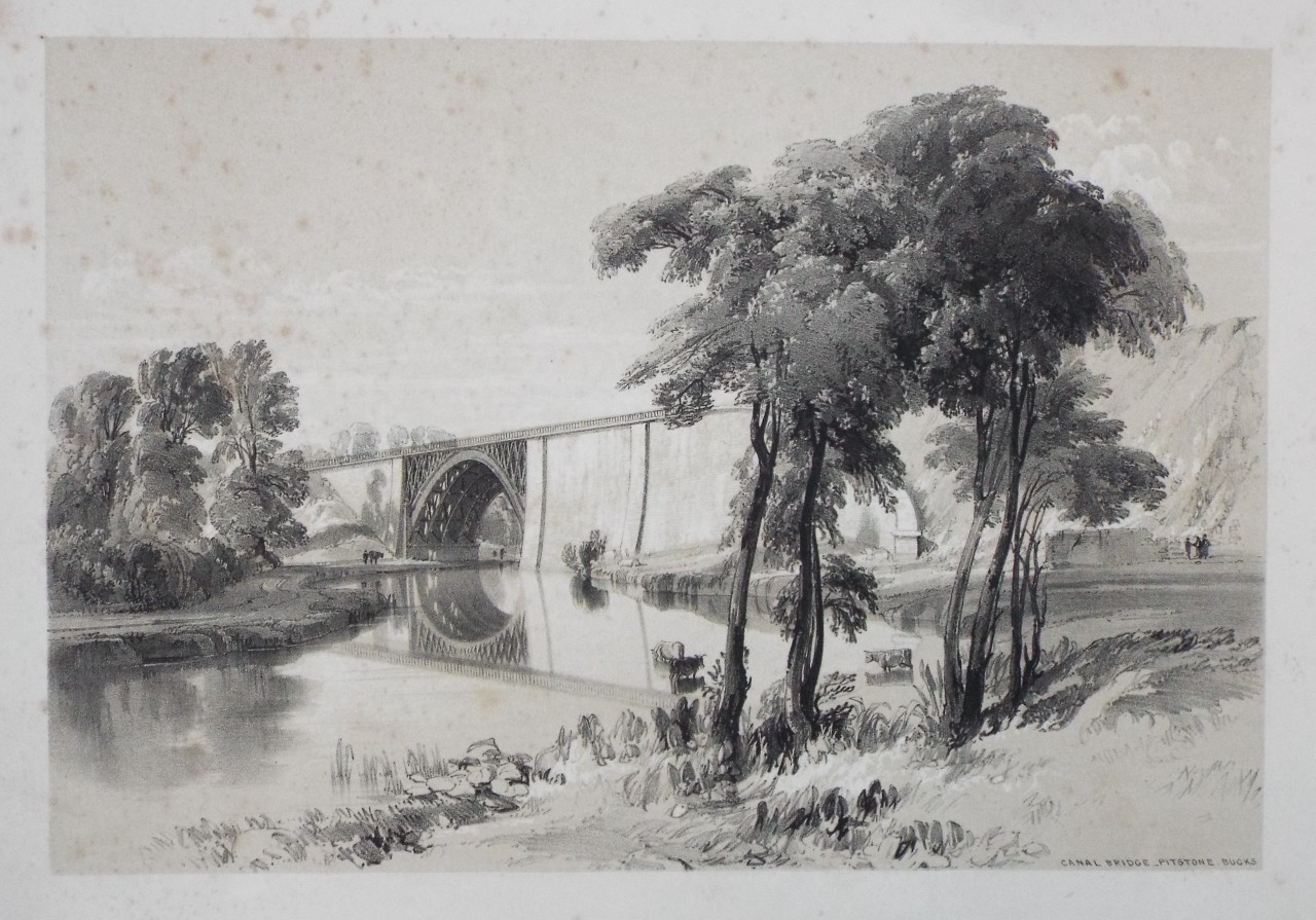 Lithograph - Canal Bridge, Pitstone, Bucks - Bourne