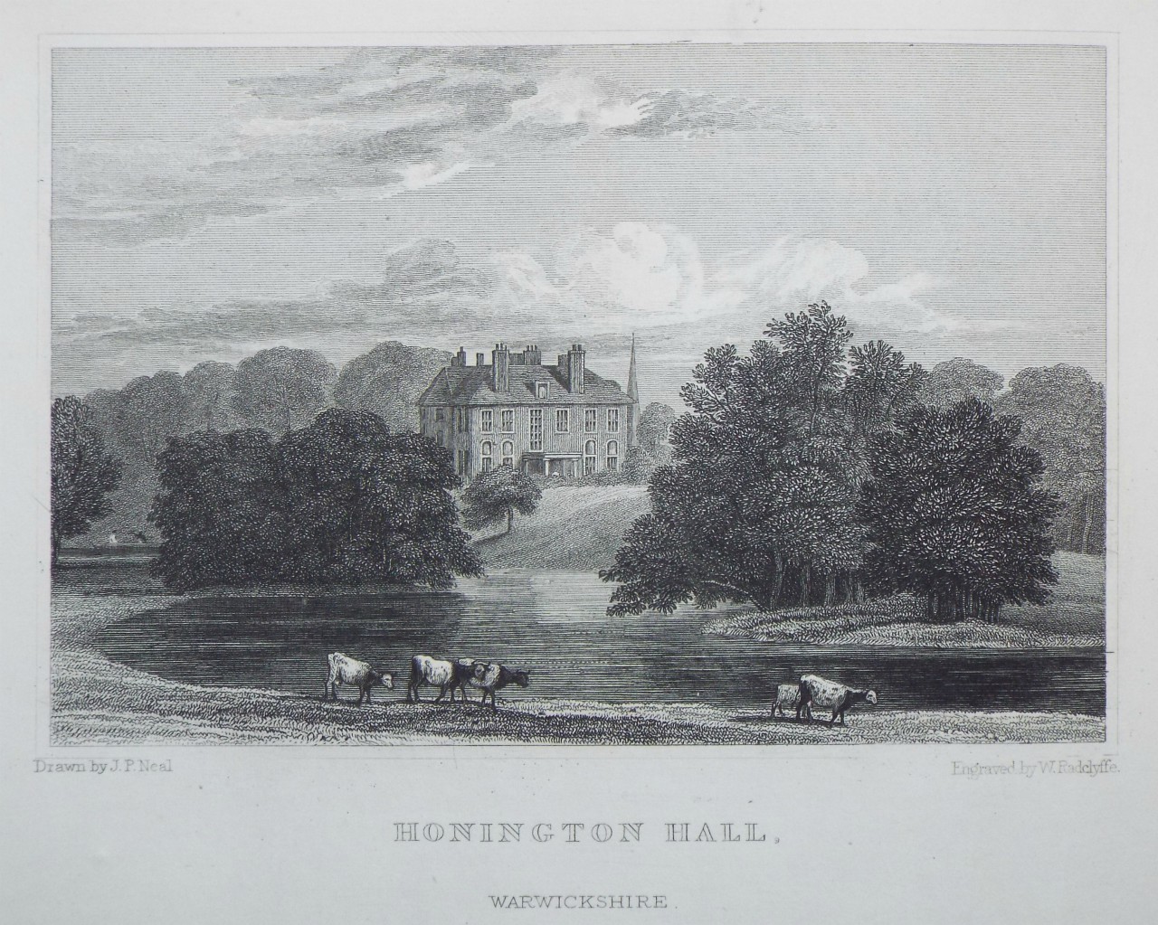 Print - Honington Hall, Warwickshire. - Radclyffe