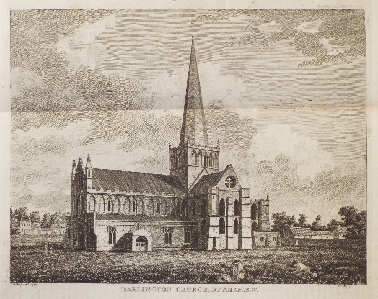 Print - Darlington Church, Durham. - 