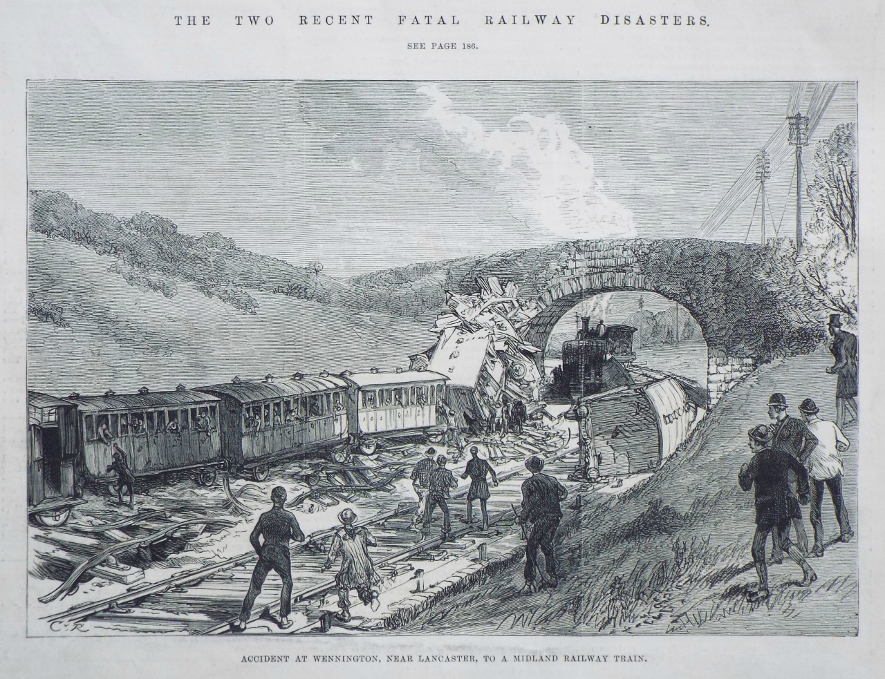 Wood - Accident at Wennington, near Lancaster, to a Midland Railway Train.