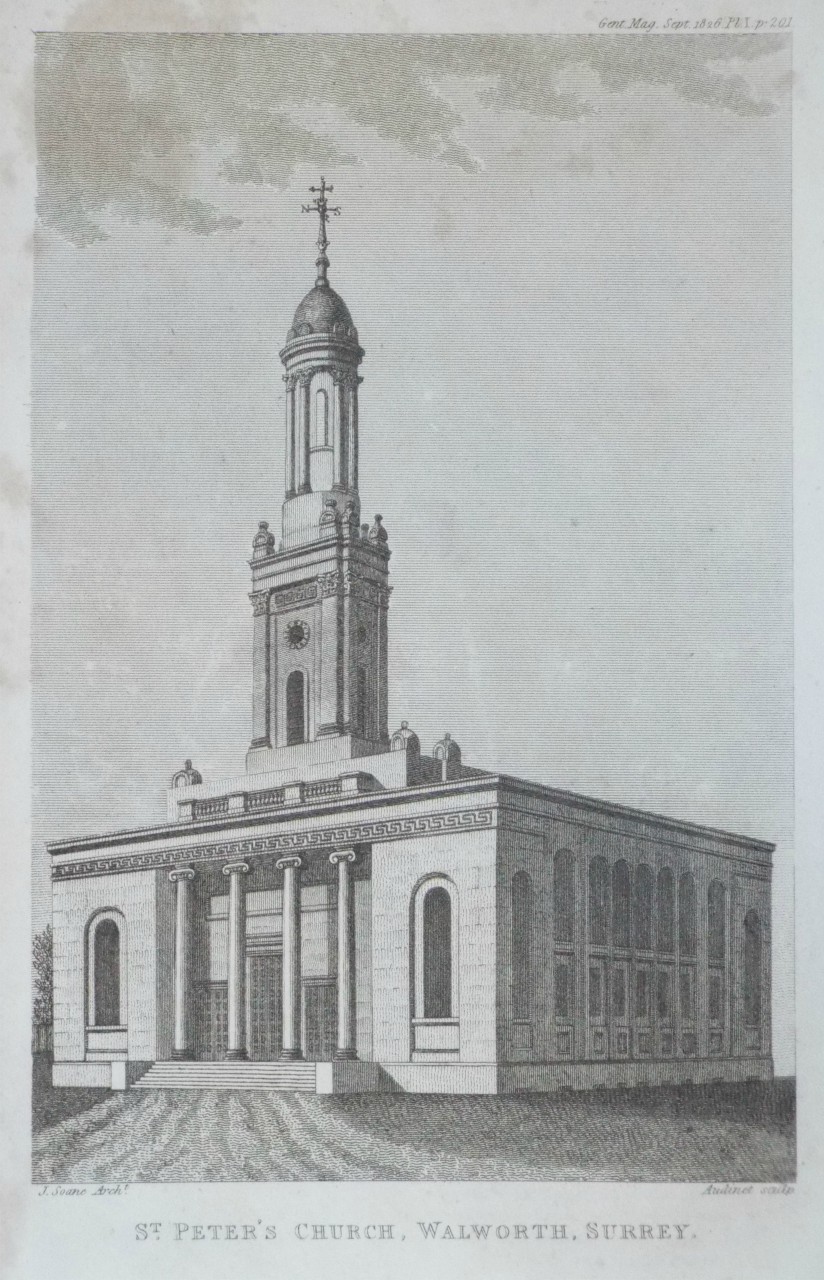 Print - St. Peter's Church, Walworth, Surrey. - 