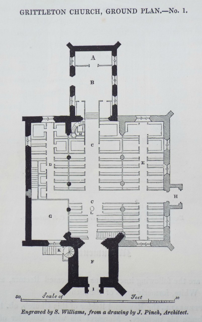 Wood - Grittleton Church,  Ground Plan,  - No.1. - Williams