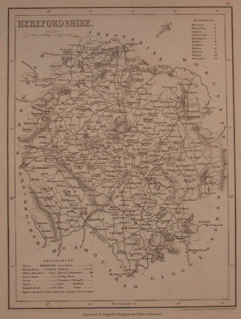 Map of Herefordshire - Archer