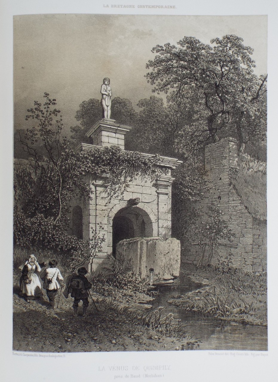 Lithograph - La Venus de Quinipily, pres de Baud. (Morbihan) - Ciceri