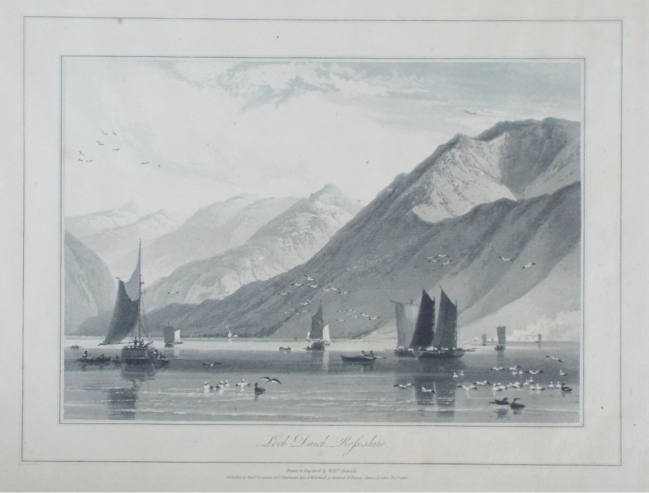 Aquatint - Loch Douish, Ross-shire. - Daniell