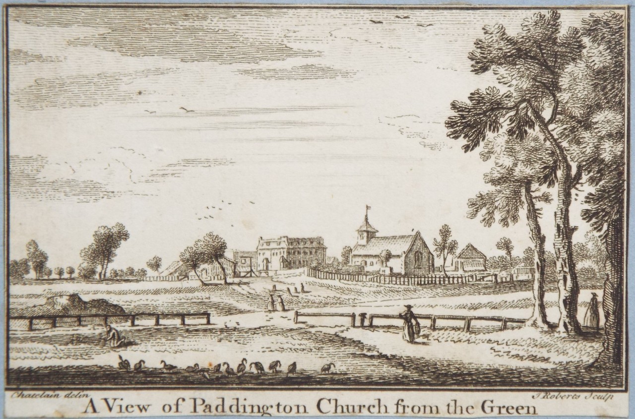 Print - A View of Paddington Church from the Green - Roberts
