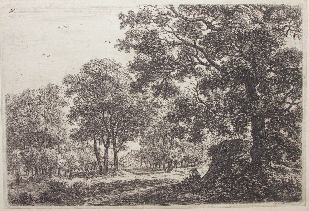 Etching - (Woodland scene with seated figure) - Waterloo