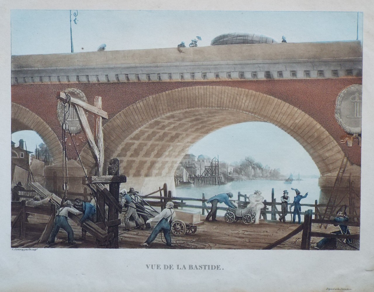 Aquatint - Vue de la Bastide. - Garneray