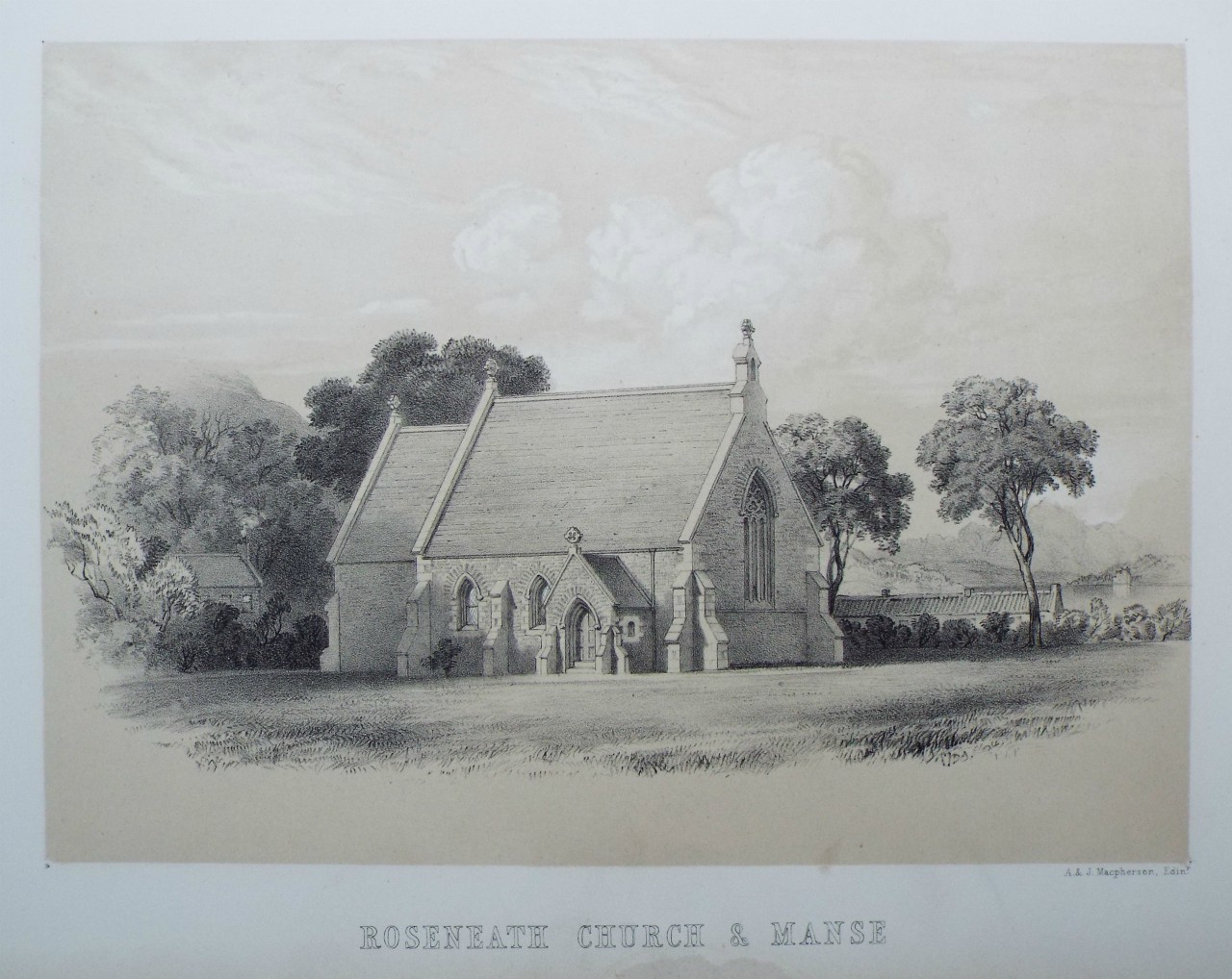 Lithograph - Roseneath Church & Manse