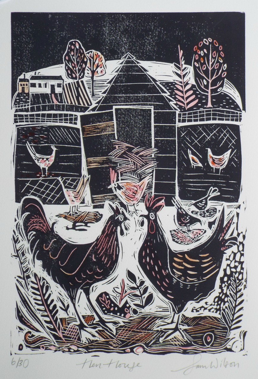 Linocut - Hen House - Wilson