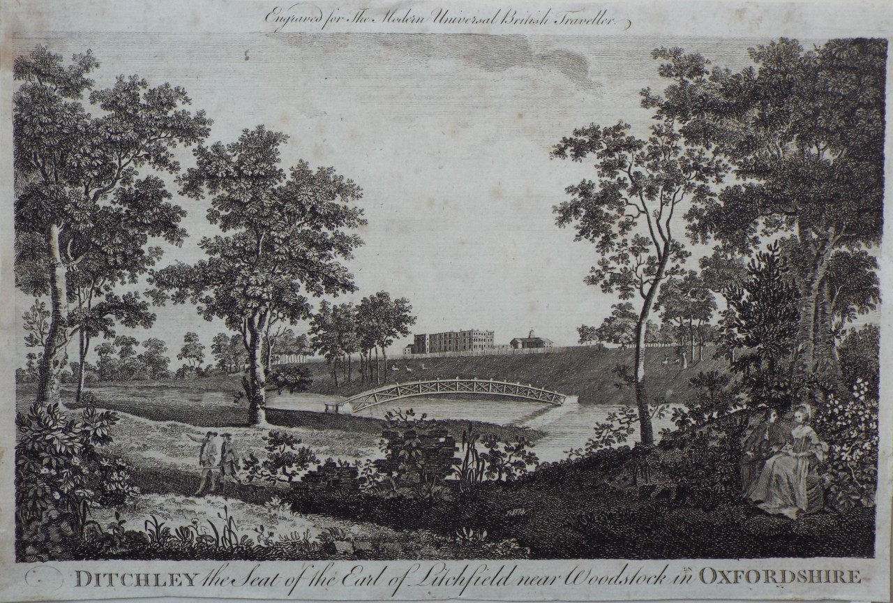 Print - Ditchley the Seat of the Earl of Lichfield near Woodstock in Oxfordshire